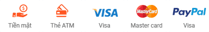 Chúng tôi chấp nhận thanh toán linh hoạt: tiền mặt, thẻ atm, visa, master, paypal.