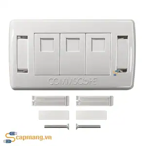 Mặt nạ mạng 3 cổng, màu trắng 2-1427030-3 Commscope/AMP
