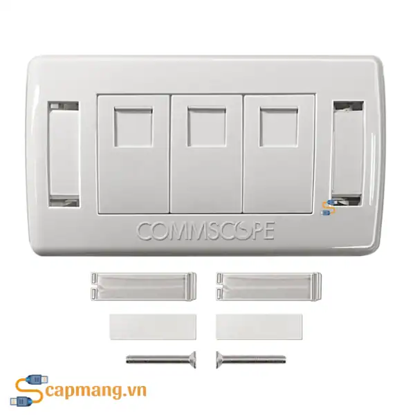 Mặt nạ mạng 3 cổng, màu trắng 2-1427030-3 Commscope/AMP