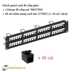 Patch panel cat6 48 cổng Commscope/AMP mã 760237041 + 9-1375055-2