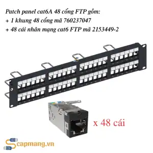 Patch panel cat6A 48 cổng Commscope/AMP mã 760237047 + 2153449-2