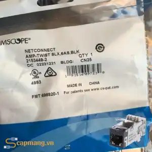 Bao bì Ổ cắm mạng cat6A Commscope/AMP mã 2153449-2 màu đen