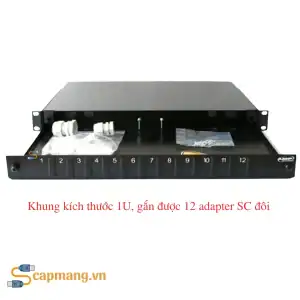 Khung ODF 1U mã 1206138-8, gắn được 12 SC duplex adapters Commscope/AMP