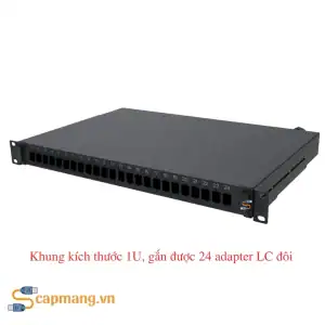 Khung ODF 1U mã 1671000-8, gắn được 24 LC duplex adapters Commscope/AMP