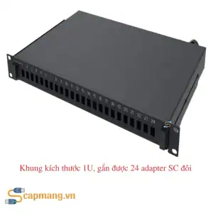 Khung ODF 1U mã 1206343-4, gắn được 24 SC duplex adapters Commscope/AMP
