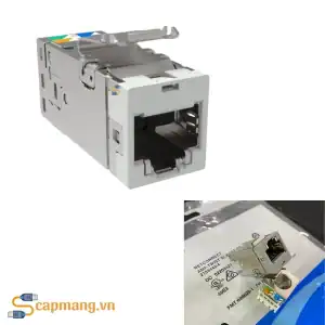 Ổ cắm mạng cat6A Commscope mã 2153449-4 màu xám