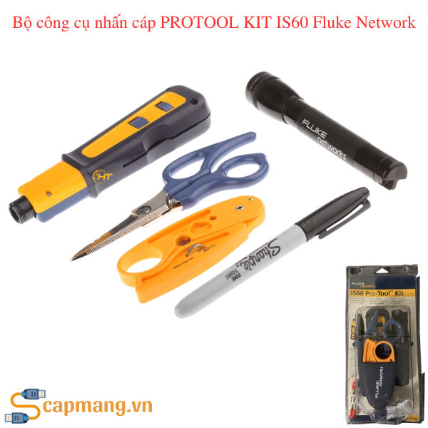 Bộ công cụ nhấn cáp PROTOOL KIT IS60 Fluke Network chi tiết đầy đủ phụ kiện