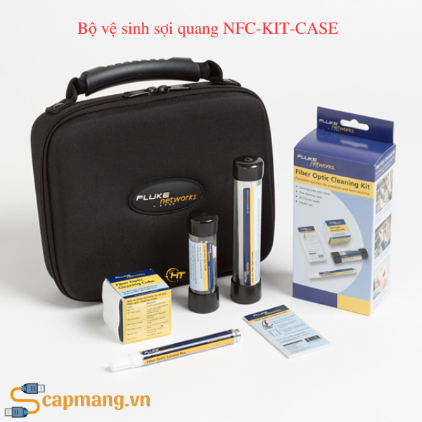 Bộ vệ sinh sợi quang NFC-KIT-CASE của Fluke Networks với hộp đựng Fluke Network