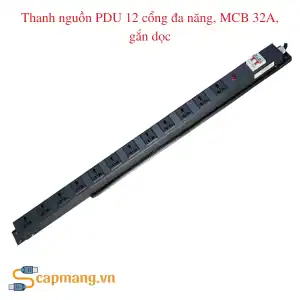 Thanh nguồn PDU 12 cổng đa năng, MCB 32A, gắn dọc tủ rack
