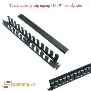 Thanh quản lý cáp ngang 1U 19'' có nắp che