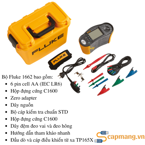 Thiết Bị Kiểm Tra Lắp Đặt Điện Đa Chức Năng Fluke 1662 đầy đủ phụ kiện