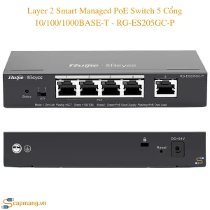 Layer 2 Smart Managed PoE Switch 5 Cổng 10/100/1000BASE-T RG-ES205GC-P