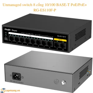 Unmanaged switch 8 cổng 10/100 BASE-T PoE/PoE+ RG-ES110F-P