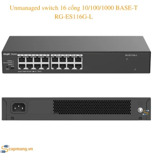 Unmanaged switch 16 cổng 10/100/1000 BASE-T RG-ES116G-L